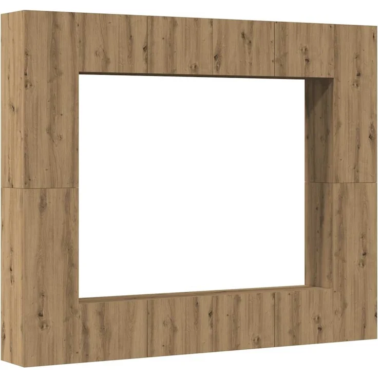 vidaXL 8-tlg. TV-Schrank-Set Wandmontage Artisan-Eiche Holzwerkstoff 3328954 – Bild 1