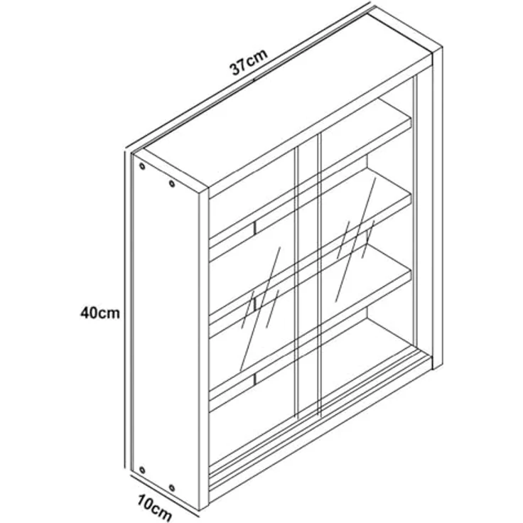 MID.YOU Hängevitrine, Buche, 3 Fächer, hängend, Holzwerkstoff, 37x40x10 cm – Bild 4