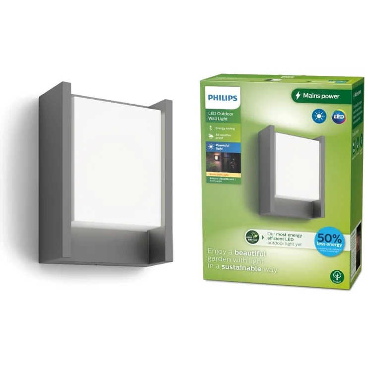 Philips LED Außenwandleuchte Arbour anthrazit warmweiß