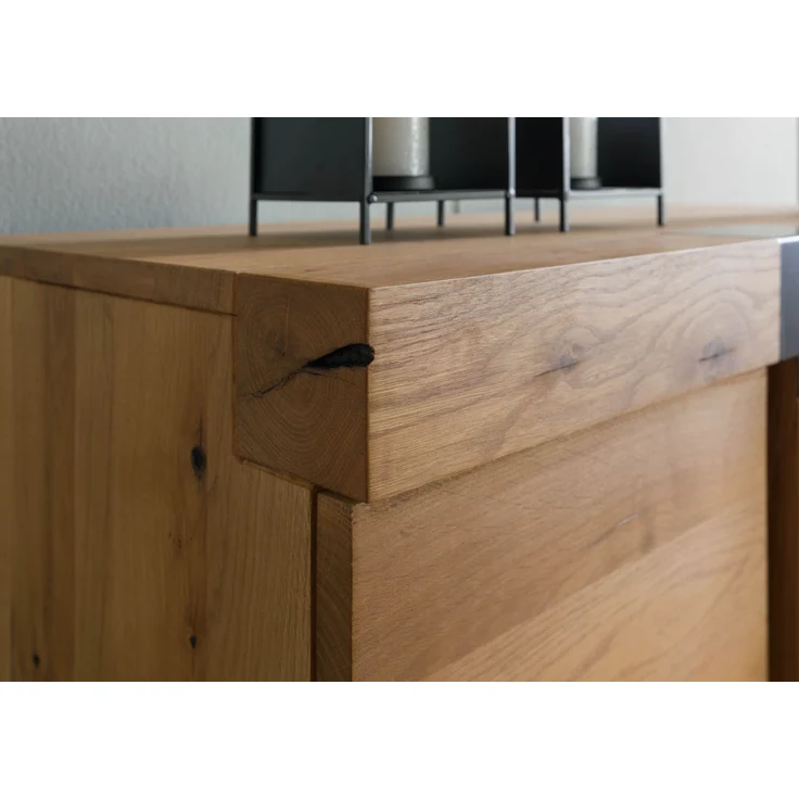 Highboard Eiche 110x45x144 natur geölt ROTTERDAM #100 – Bild 6