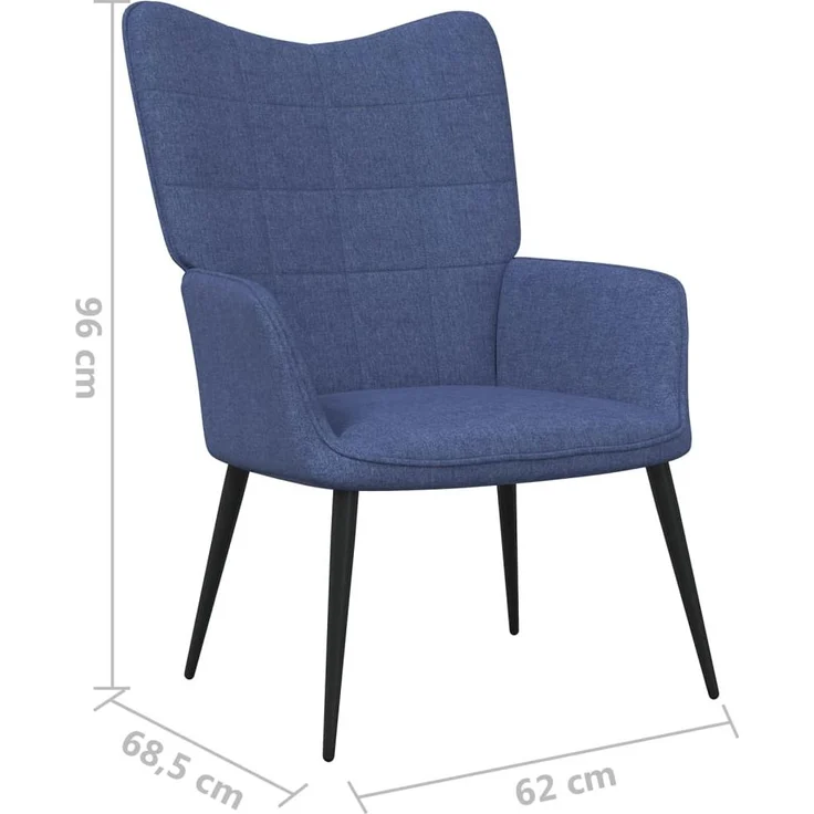 vidaXL Relaxsessel mit Hocker Blau Stoff [327956] – Bild 9