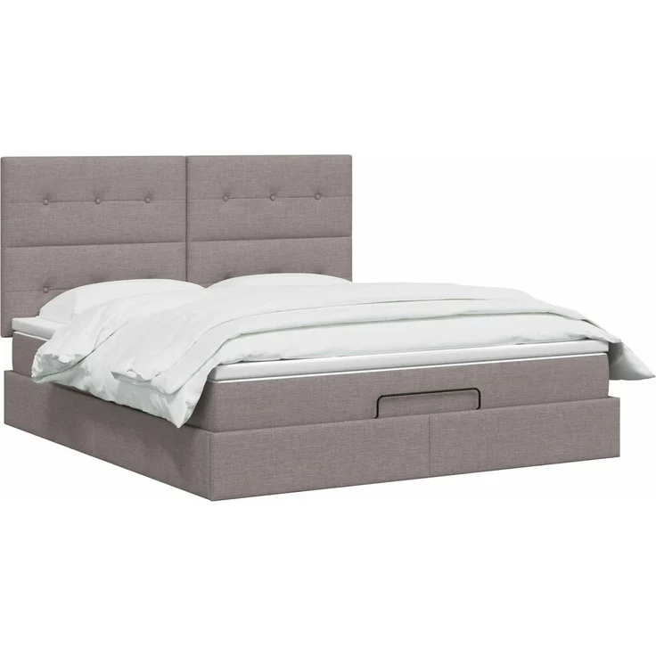 vidaXL Ottoman Bett mit Matratze mit Kopfteil Taupe 140 x 200 cm Stoff 3457498 – Bild 3
