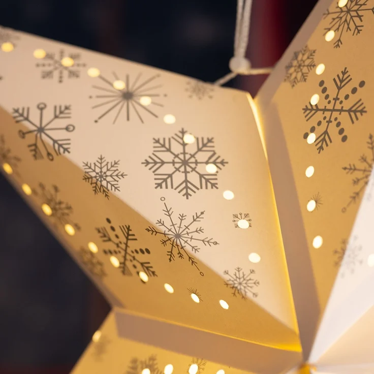 LED Weihnachtsstern, Papier , weiß, 60 cm, X-MAS – Bild 4