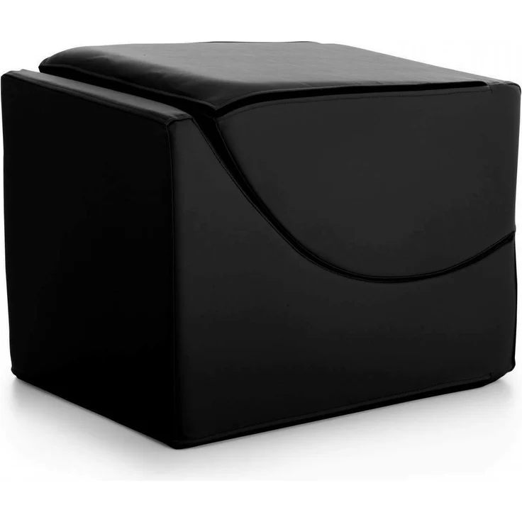 Dmora Klappbett Arbil, Pouf umwandelbar in ein Einzelbett, Chaiselongue aus Leder, 100 % Made in Italy, 130 x 50 x 50 cm, Schwarz – Bild 6