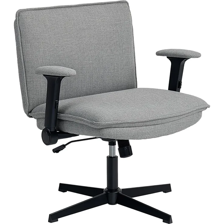 HOMCOM Bürostuhl Schreibtischstuhl, höhenverstellbar (Drehstuhl, 1 St), für Schlafzimmer, Arbeitszimmer, Grau