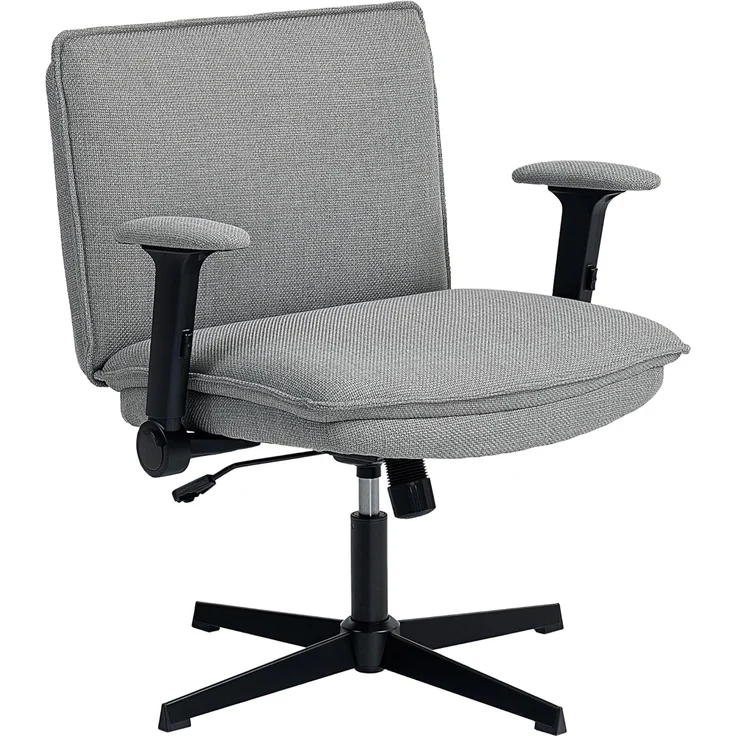 HOMCOM Bürostuhl Schreibtischstuhl, höhenverstellbar (Drehstuhl, 1 St), für Schlafzimmer, Arbeitszimmer, Grau – Bild 1
