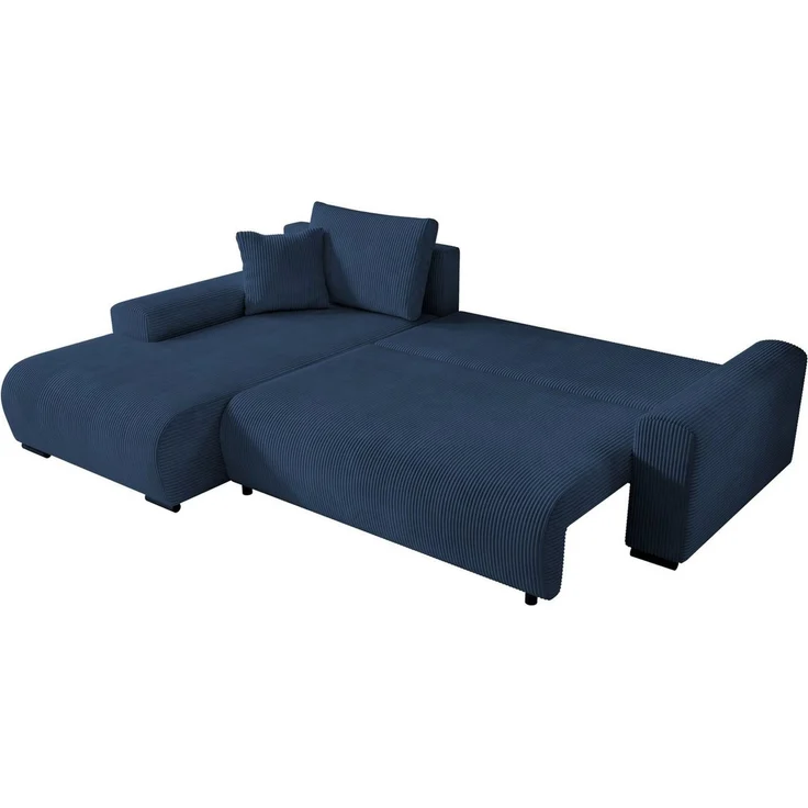 storez24 Ecksofa Soffe, mit Bettkasten und Schlaffunktion, Cordstoff, L-Form, bequem – Bild 3
