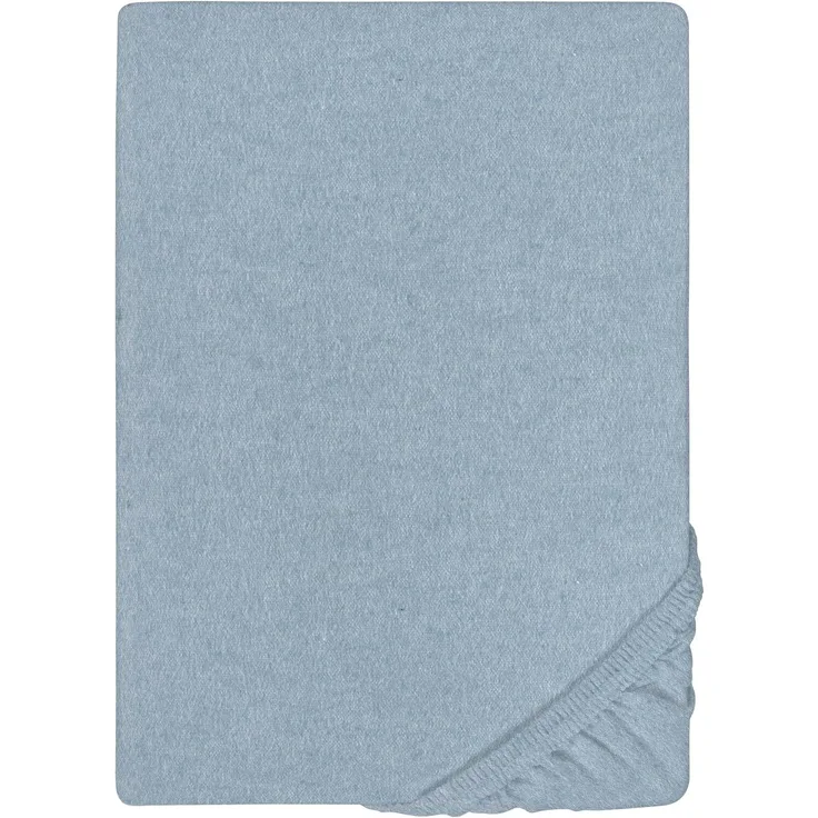 biberna Melange-Flanell Spannbetttuch 0841380 MELANGE UNI, jeans/blau, 1x 90x190 cm - 100x200 cm