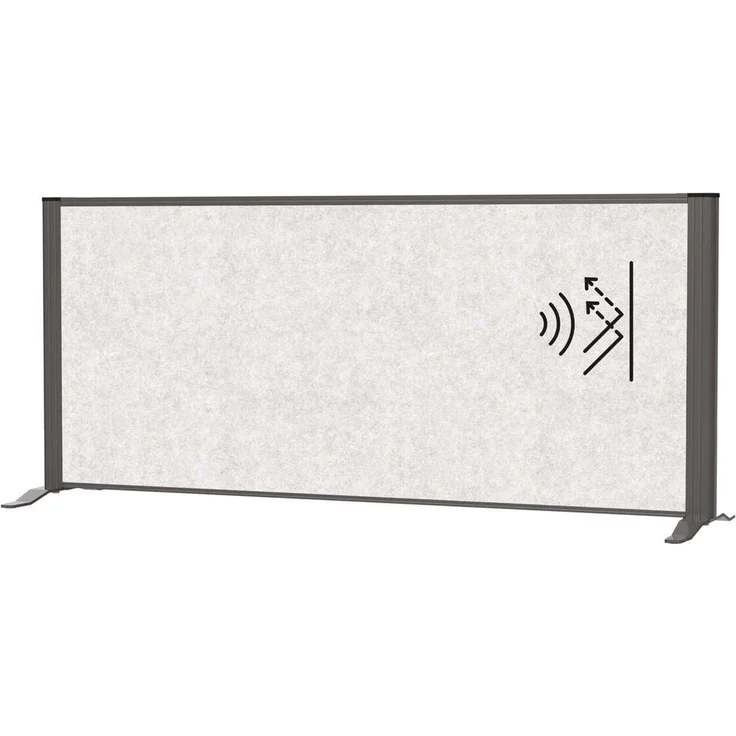 MAUL Tisch Trennwand Akustik MAULconnecto 120x50 cm | Raumteiler für Schreibtisch, Sideboard | Raumtrenner mit Standfüßen | Akustikvlies (4000 g/m²) als Sichtschutz und Schalldämmung