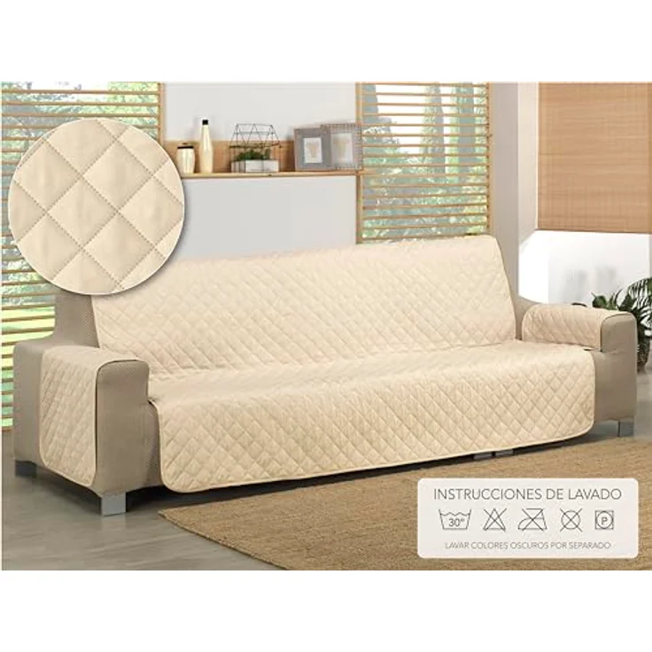 Martina Home Sofaüberwurf, gesteppt, wendbar, 3-Sitzer, Beige, Rot – Bild 4