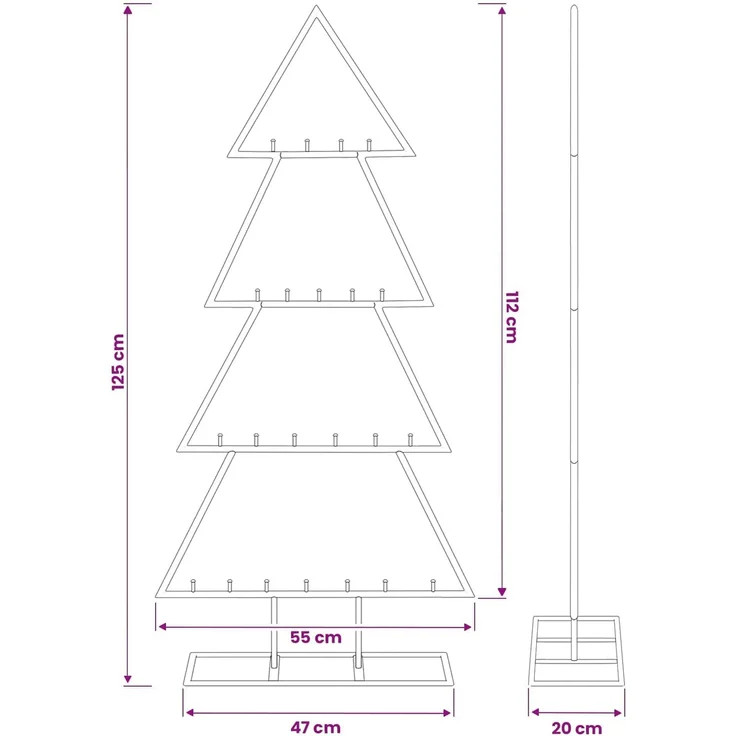 vidaXL Metall Weihnachtsbaum KUOPIO 125 cm Stahl Gold 42053818 – Bild 7