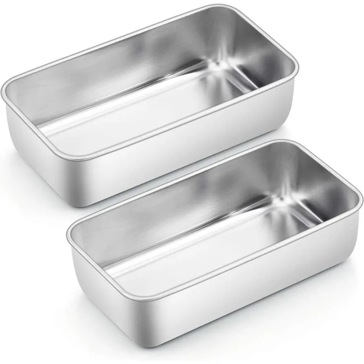 Homikit Edelstahl Kastenform 2er-Set Brotbackform 23,5cm x 12,6cm x 6cm