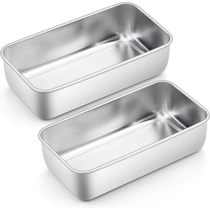 Homikit Edelstahl Kastenform 2er-Set Brotbackform 23,5cm x 12,6cm x 6cm – Bild 1