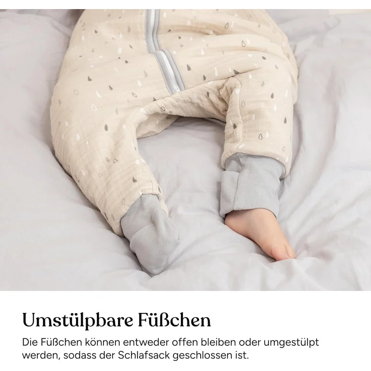 Ehrenkind Babyschlafsack Musselin Schlafsack mit Füßen 2.5 TOG (Ganzjahres-Schlafsack mit Beinen, Mehr Bewegungsfreiheit zu jeder Jahreszeit), Schlafsack Baby, 100% hochwertige Bio-Baumwolle – Bild 5