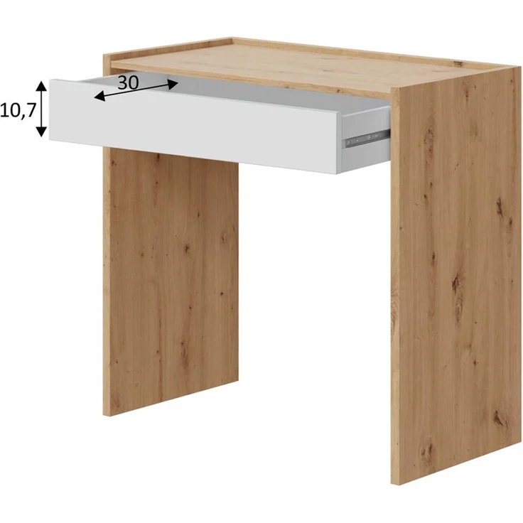 Calicosy Schreibtisch mit 1 Schublade Noa - L82 cm - Helles Holz – Bild 9