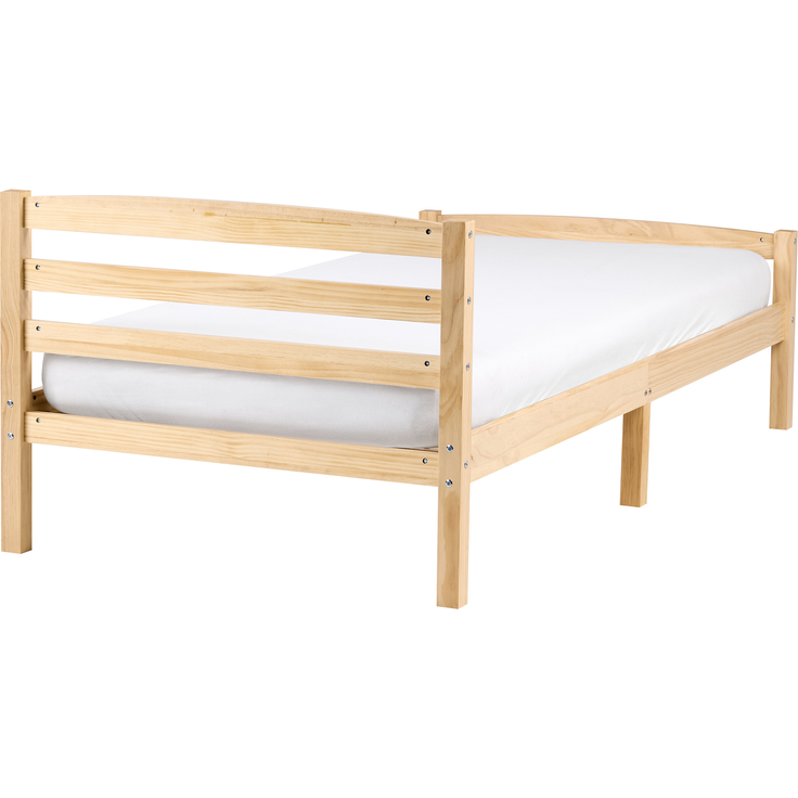 Bett mit Lattenrost Kiefernholz ECHALLON 90 x 200 cm Hellbraun – Bild 5