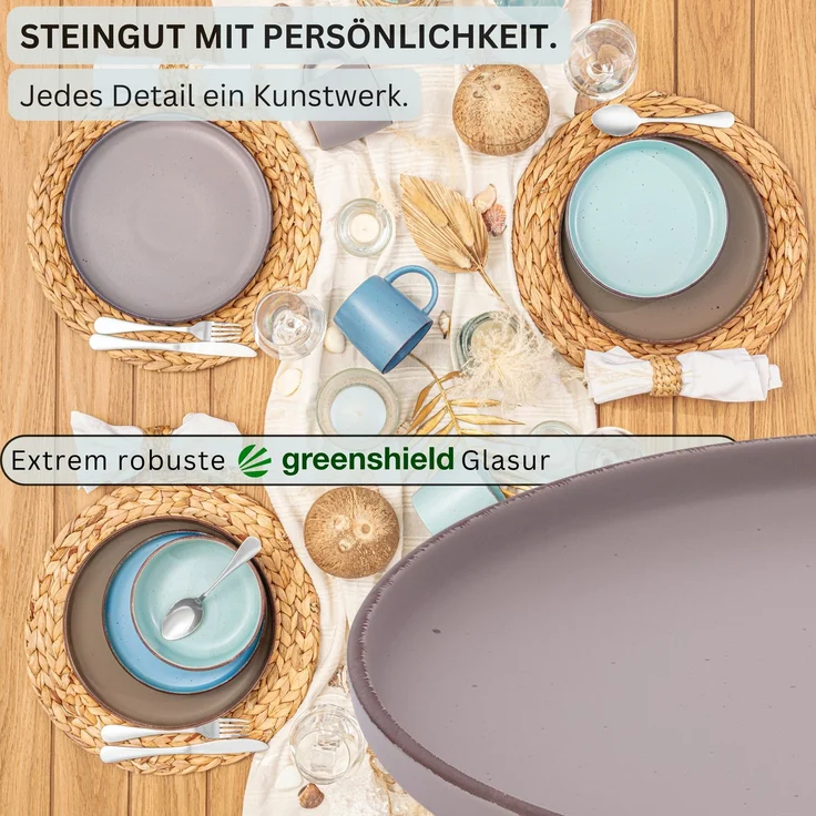 SÄNGER Steingut Speiseteller Bombay Meeresboden 4 teilig – Bild 2