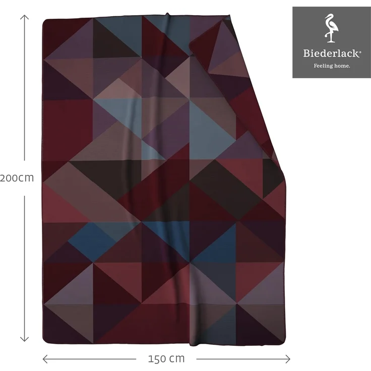 Wohndecke Purple Geometric, lila Sofadecke in 150x200, Decke aus Baumwoll-Mix, Biederlack, Made in Germany – Bild 3