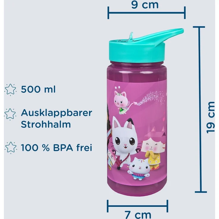 Gabby's Dollhouse Trinkflasche – 500 ml Kinderflasche mit farbenfrohem Design – Bild 2