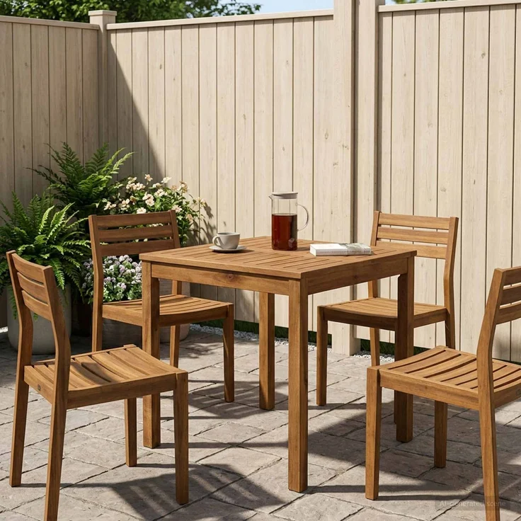 vidaXL Gartentisch LAREN Natur 60 x 60,5 x 75 cm Massivholz Akazie 901246 – Bild 1