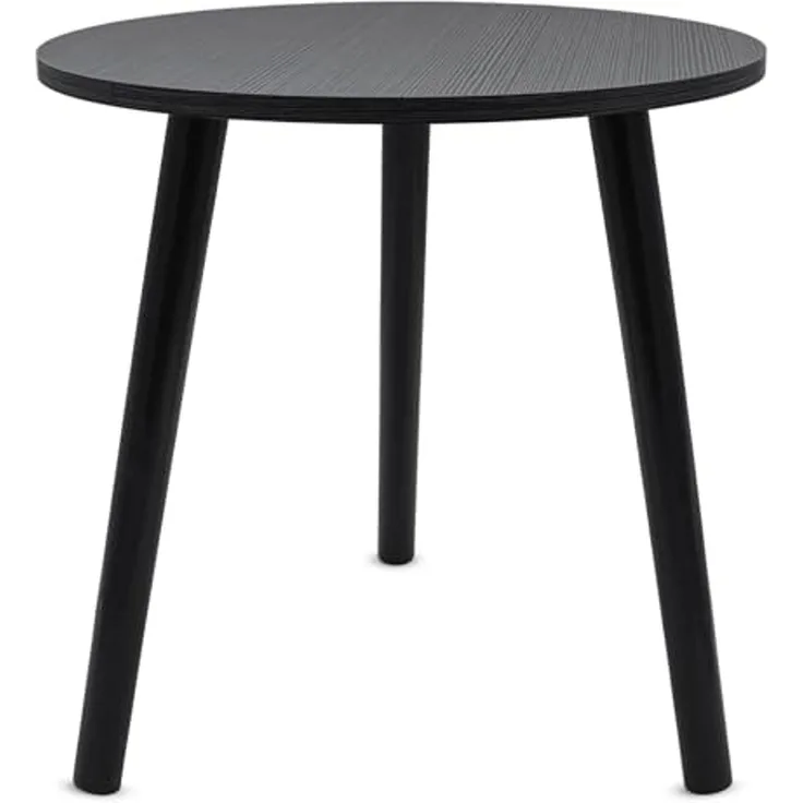 Spetebo Beistelltisch Holz Sofatisch schwarz rund - 41 x 40 cm im eleganten Design (Anzahl, 1-St, Stück), mit 3 Beinen
