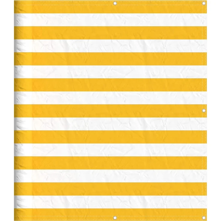 vidaXL Balkon-Sichtschutz Gelb und Weiß Gestreift 120x1000 cm 42002047 – Bild 1