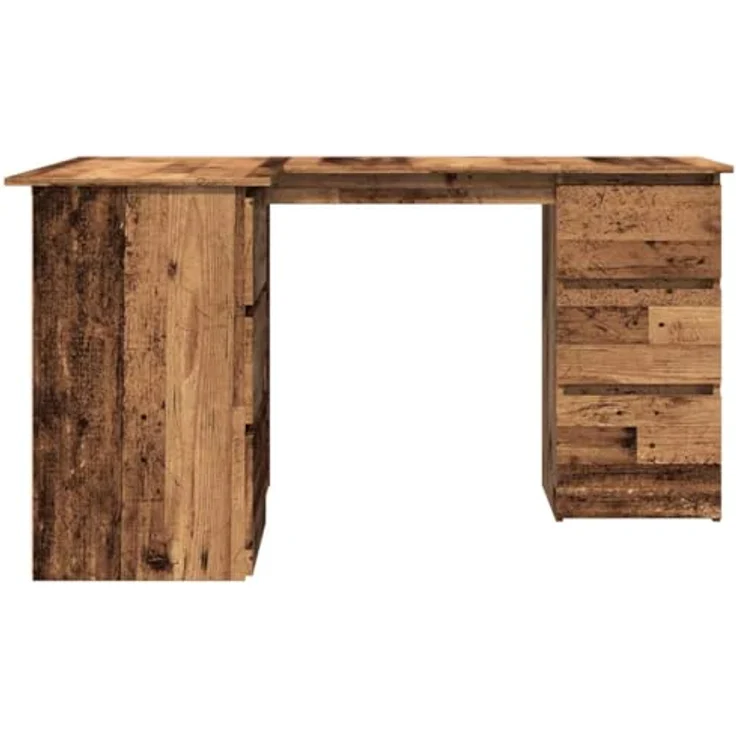 vidaXL Eckschreibtisch Altholz-Optik 145x100x76 cm Holzwerkstoff 855962 – Bild 7