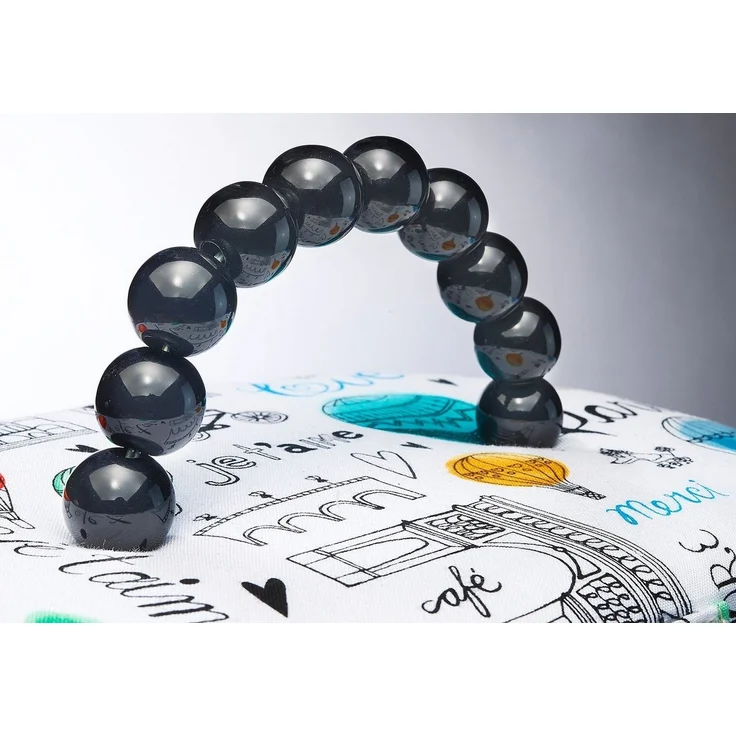 Kobolo Nähkorb Nähkästchen oval aus Kunststoff-Textil mit Motiv – Bild 3