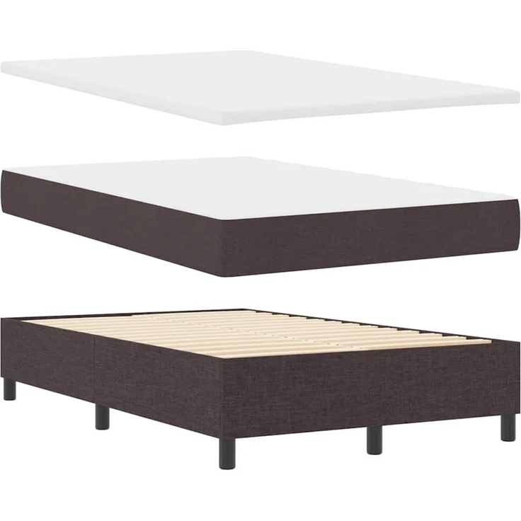 vidaXL Boxspringbett mit Matratze Dunkelbraun 120 x 200 cm Stoff 3342784 – Bild 7