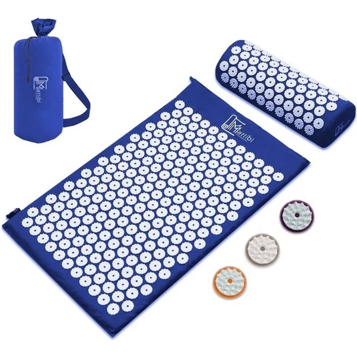 Montegoni Akupressurmatte mit Kissen für Massage & Schmerzlinderung, Shakti Matte Original (mit Praktische Tragetasche, Akupressur Set für Entspannung, Stimulation und Meditation), Stimulierende Spitzen, Entspannung, Schmerzlinderung – Bild 4