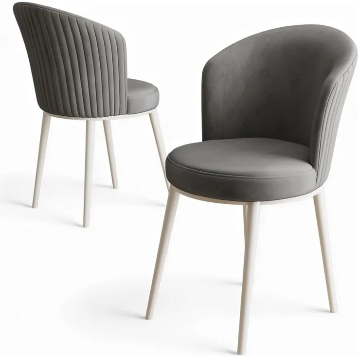Skye Decor 'Risa - Grey, White' Stuhlset (2-teilig), Grau / Weiß, 45 x 87 x 41 cm