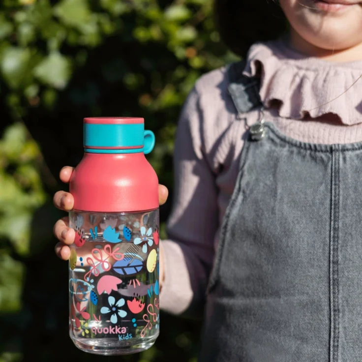 Quokka Ice Kids Trinkflasche 430 ml FLOWERS Abnehmbare Austattung – Bild 2
