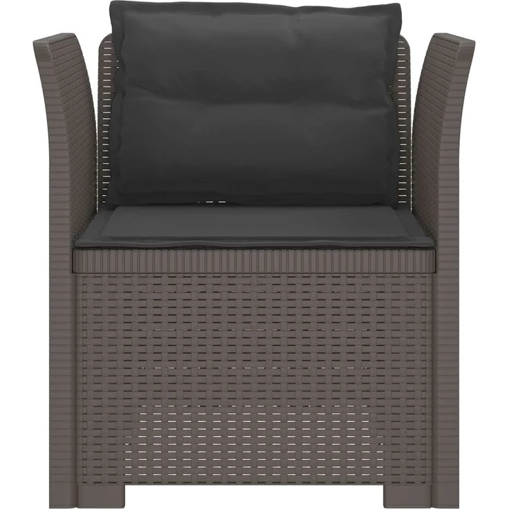 vidaXL 1-Sitzer Sessel mit Kissen Rattan-Look PP Hellgrau 8011881 – Bild 4