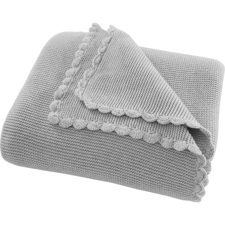 Bio Kuscheldecke Erwachsene 100% Bio-Baumwolle (kbA) GOTS zertifiziert, Grau, 130x170 cm