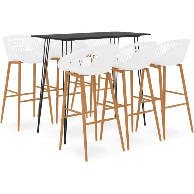 vidaXL 7-tlg. Bar-Set Schwarz und Weiß 3057393