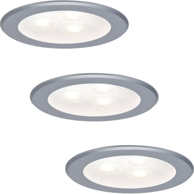 Paulmann Möbel Einbauleuchten Set high power LED 3x3W 3000K 9VA 230V/350mA 76mm Chrom matt4434