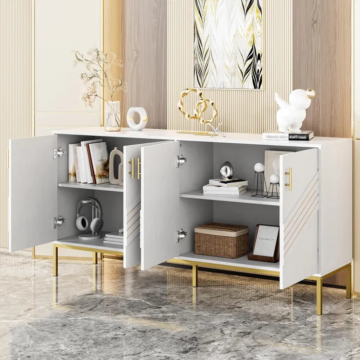 Sideboard 160/40/80.5 cm, Mehrzweckschrank mit Türen, Aufbewahrungsschrank, Küchenbuffet, Küchenschrank – Bild 4