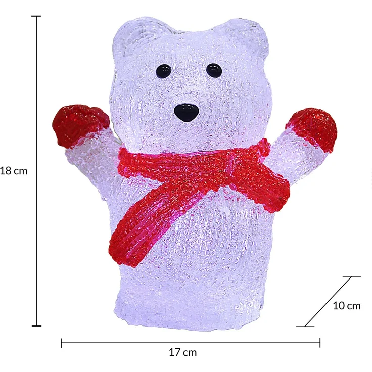 Deuba Acryl Figur Eisbär LED beleuchtet Weihnachtsdeko Weihnachten Weihnachtsfigur – Bild 4