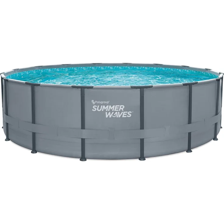 Summer Waves Elite Frame Pool, Komplettset, Grau, Ø 488x122 cm
