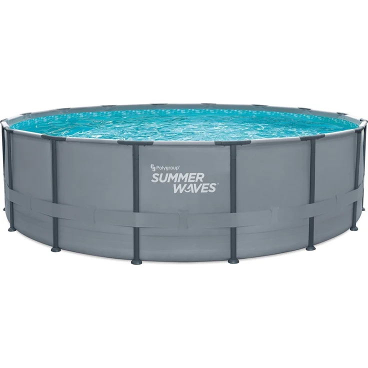 Summer Waves Elite Frame Pool, Komplettset, Grau, Ø 488x122 cm – Bild 1