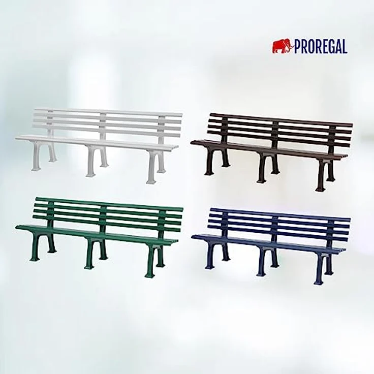 PROREGAL Gartenbank Antigua 4 Sitzer, Weiß, witterungsbeständig und UV-beständig, HxBxT 74 x 200 x 54 cm, stabile Bauweise mit 320 kg Belastbarkeit – Bild 6