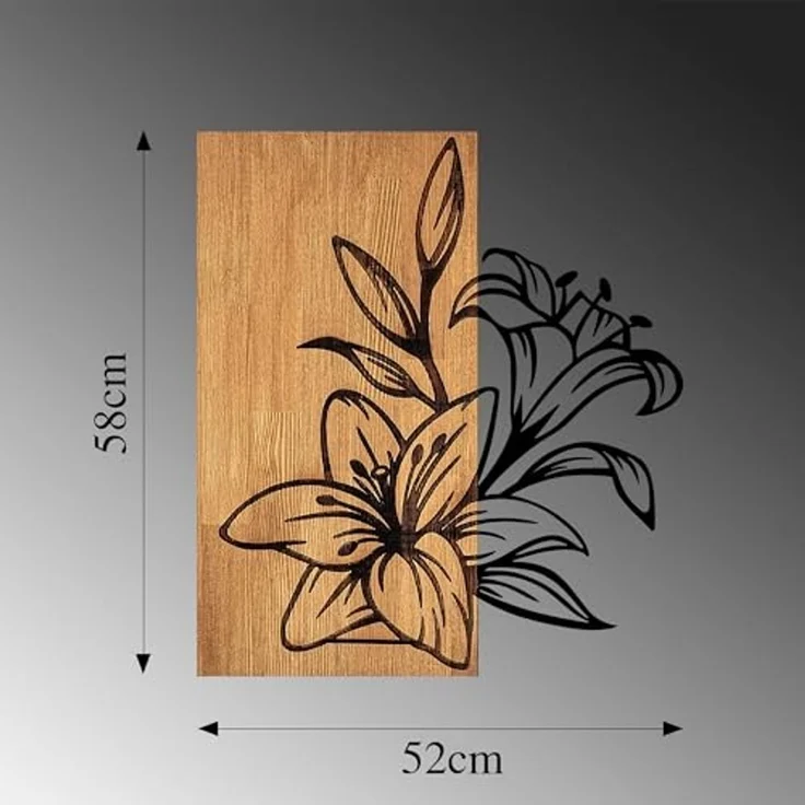 Wallity 'MA-280' Dekoratives Wandaccessoire aus Holz, Walnuss / Schwarz, 58 x 52 cm – Bild 6