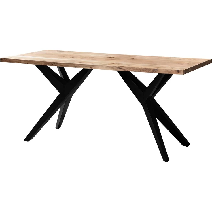 FINEBUY Esstisch FB66278 (Akazie Massivholz Rechteckig, 160x80x76 cm, Modern), Holztisch Esszimmer Modern, Esszimmertisch Groß – Bild 6