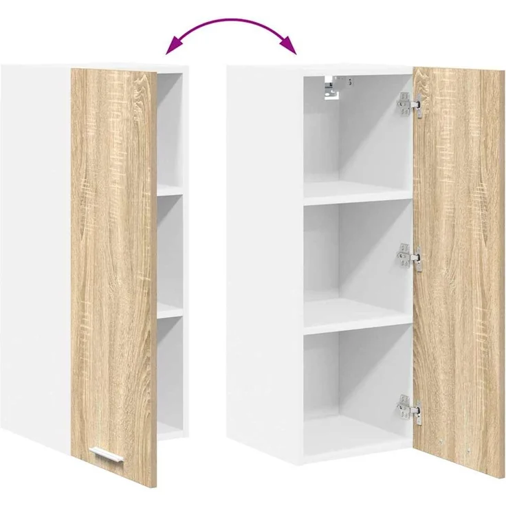 vidaXL Hängeschrank 2 stk. Sonoma-Eiche und Weiß 30 x 31 x 80 cm 884247 – Bild 12