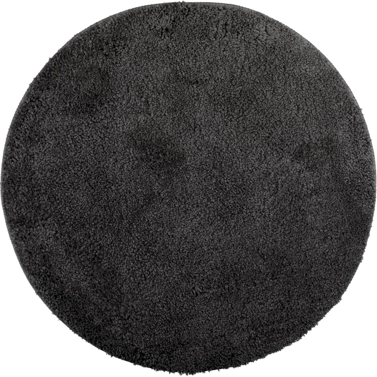 Brandsseller Badematte Rund Ø 60 cm Badteppich Badvorleger Badezimmerteppich Duschvorleger Schwarz – Bild 1
