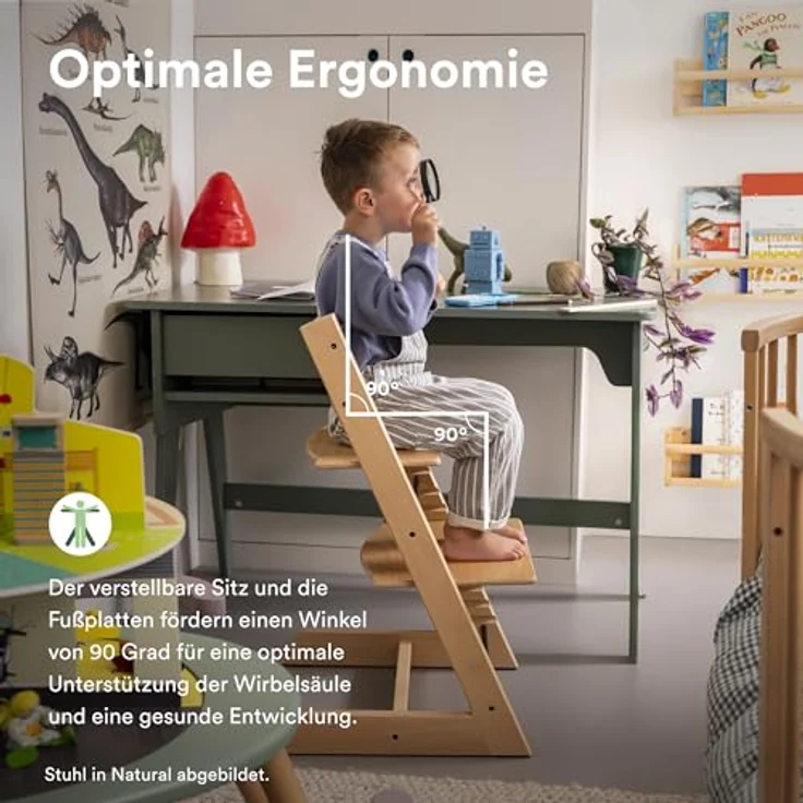 Stokke 'Tripp Trapp' Hochstuhl, whitewash, höhenverstellbar, Buche massiv, bis 110 kg – Bild 7