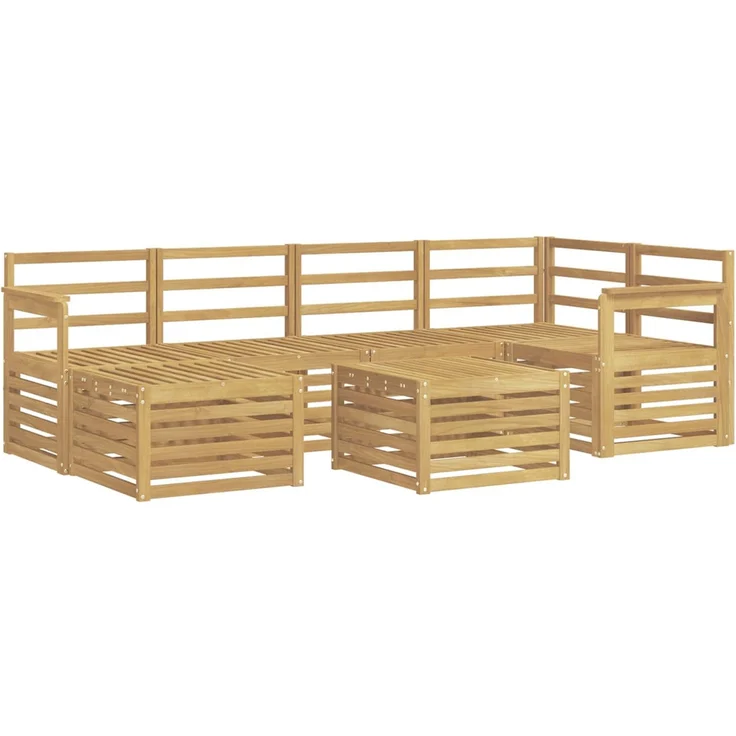 vidaXL Outdoor-Sofagarnitur 7 stk. 5-Sitzer Weiß Polyester 3392139 – Bild 2