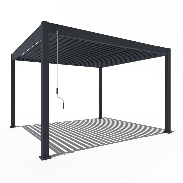 Weide Deluxe | Pergola Voll Aluminium freistehend | 3,6 x 4 M | Lamellendach anthrazit – Bild 1