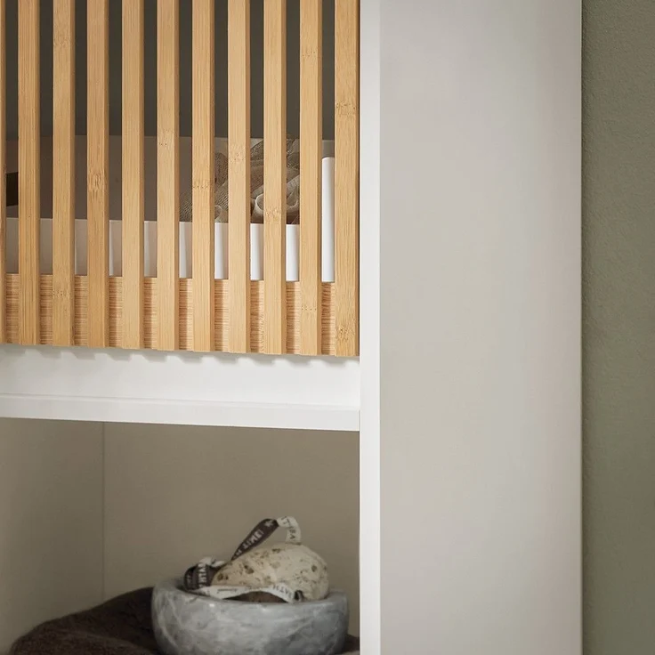 SoBuy BZR127-W Badezimmer-Hochschrank, MDF, Lackiert, Weiß, 30 x 145 x 30 cm – Bild 7