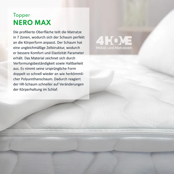 Topper 140x200 cm Matratzenauflage mit HR-Schaum 8 cm Schoner H3 – Bild 4